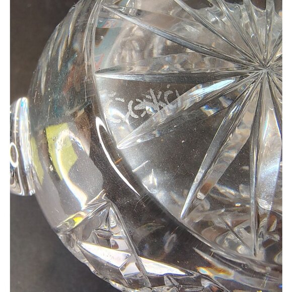 Ceska Crystal Glass Drink Pitcher Diamond Cut? Elegant 5", Vase Table Decor - Picture 7 of 7